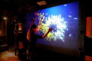 accent rear projection film interactive application